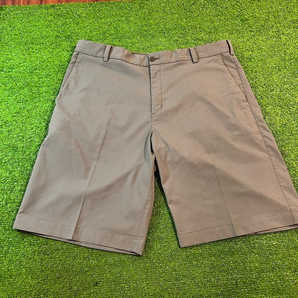 Nike Golf Tour Performance Shorts SZ 36 Dri Fit Striped Gray EUC 11"inseam - Picture 1 of 7